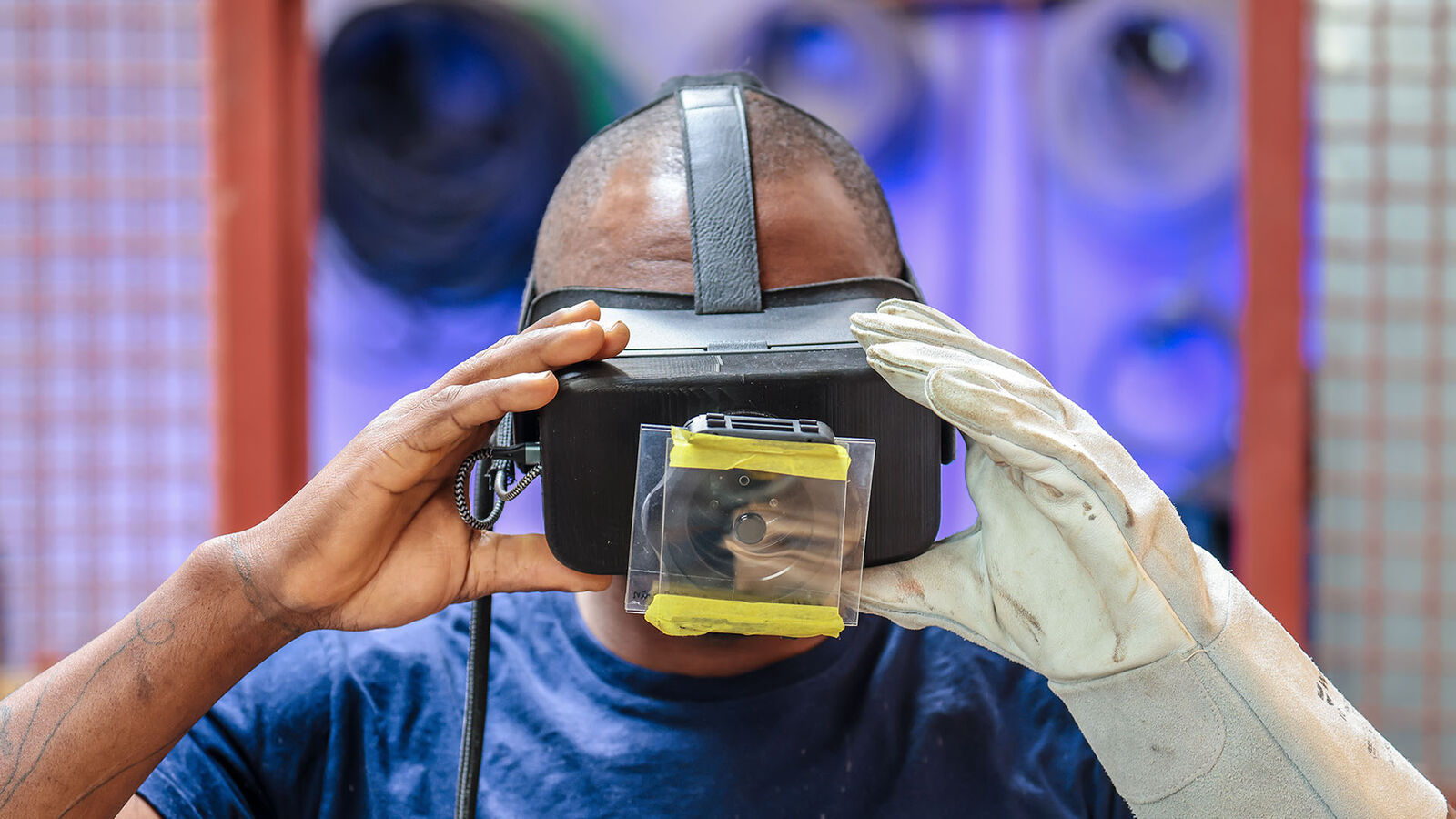 Dorian Tagne mit der VR-Brille