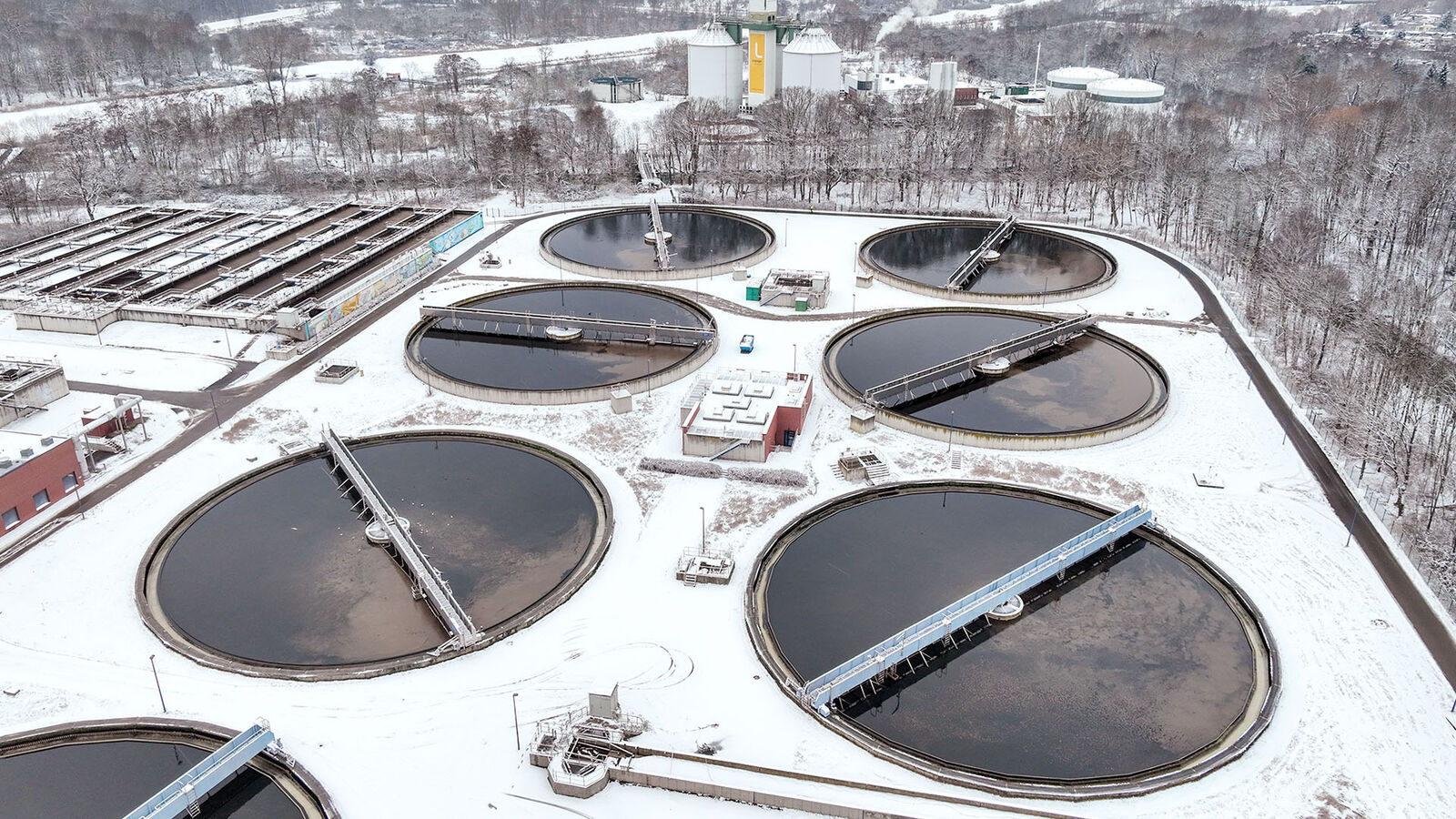 Klärwerk oben Bild des Leipziger Klärwerkes von oben