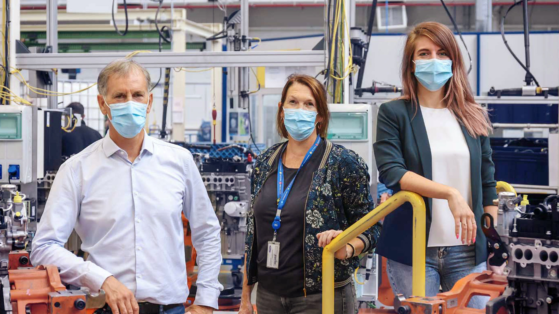Gruppenfoto des Kobot-Projektteams: Ralf Kutzinsky (BGM-Koordinator), Meike Groh (Disability Managerin), Vanessa Lemoch (Projektleiterin)