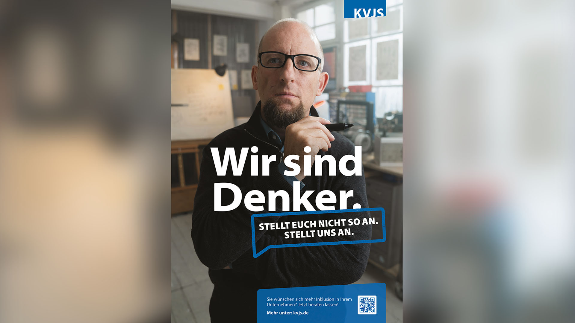 Ein Poster das einen nachdenklichen Menschen zeigt
